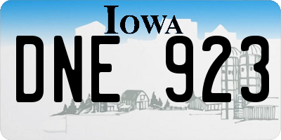 IA license plate DNE923