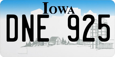 IA license plate DNE925