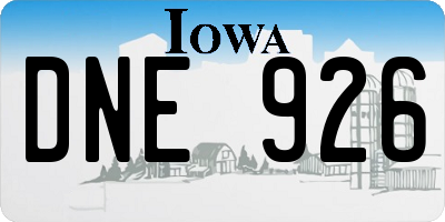 IA license plate DNE926