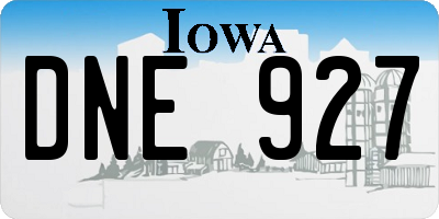 IA license plate DNE927