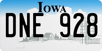 IA license plate DNE928
