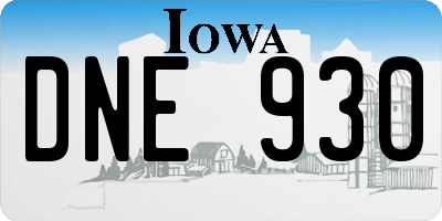 IA license plate DNE930