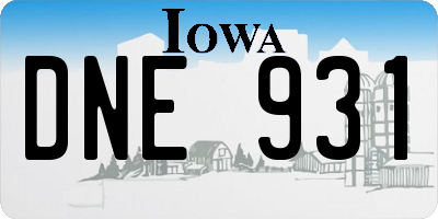 IA license plate DNE931
