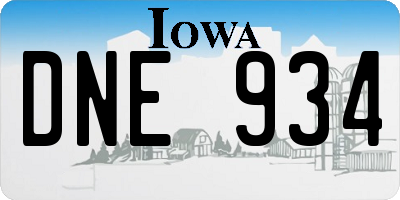 IA license plate DNE934