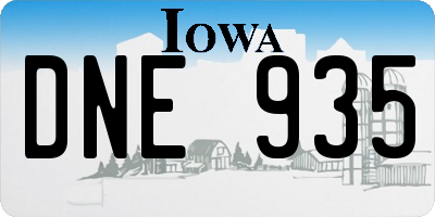 IA license plate DNE935