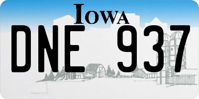 IA license plate DNE937
