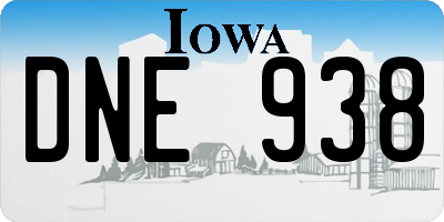 IA license plate DNE938