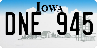 IA license plate DNE945