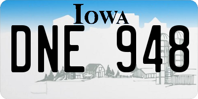 IA license plate DNE948