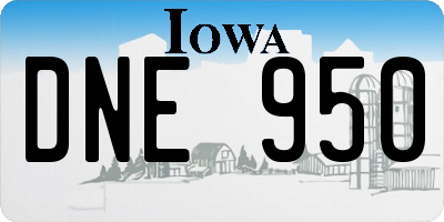 IA license plate DNE950