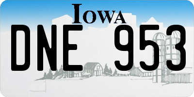IA license plate DNE953