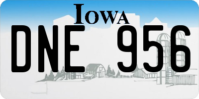 IA license plate DNE956