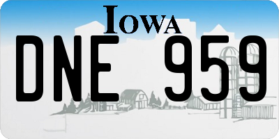 IA license plate DNE959
