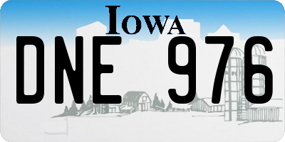 IA license plate DNE976