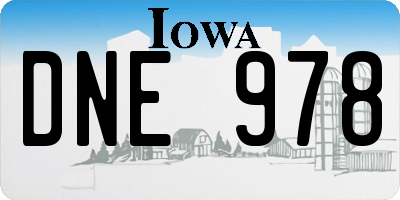IA license plate DNE978