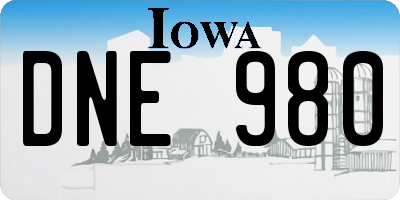 IA license plate DNE980