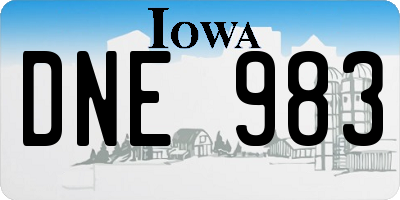IA license plate DNE983