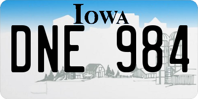 IA license plate DNE984