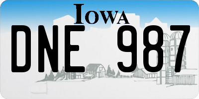 IA license plate DNE987