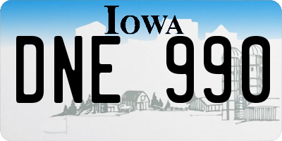 IA license plate DNE990