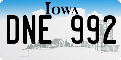 IA license plate DNE992
