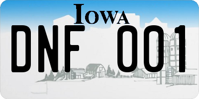 IA license plate DNF001