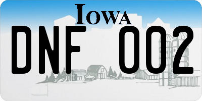 IA license plate DNF002