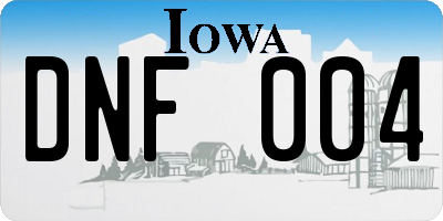 IA license plate DNF004