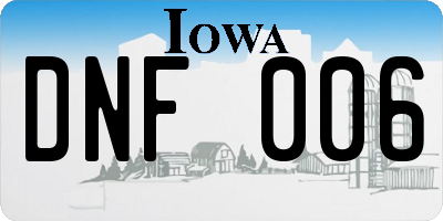 IA license plate DNF006