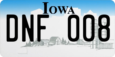 IA license plate DNF008