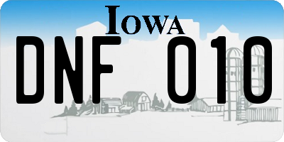 IA license plate DNF010