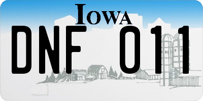 IA license plate DNF011