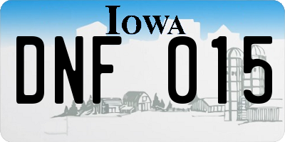 IA license plate DNF015