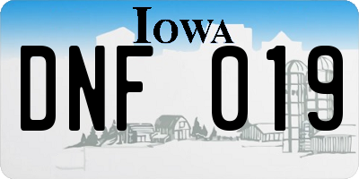 IA license plate DNF019
