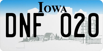 IA license plate DNF020