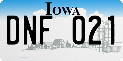 IA license plate DNF021