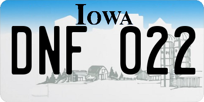 IA license plate DNF022