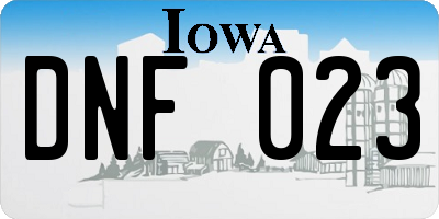 IA license plate DNF023