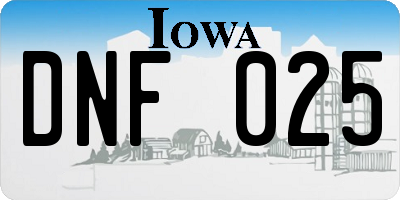 IA license plate DNF025