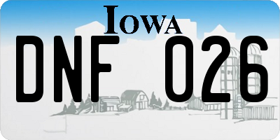 IA license plate DNF026