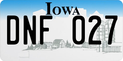 IA license plate DNF027