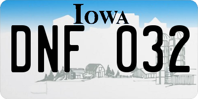 IA license plate DNF032