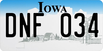 IA license plate DNF034