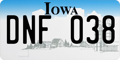 IA license plate DNF038
