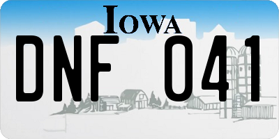 IA license plate DNF041