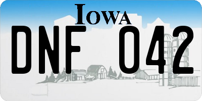 IA license plate DNF042