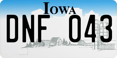 IA license plate DNF043