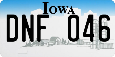 IA license plate DNF046