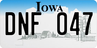 IA license plate DNF047