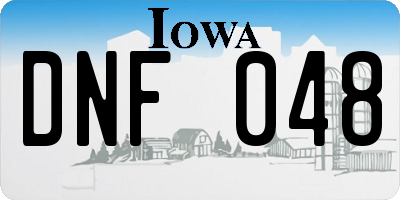 IA license plate DNF048